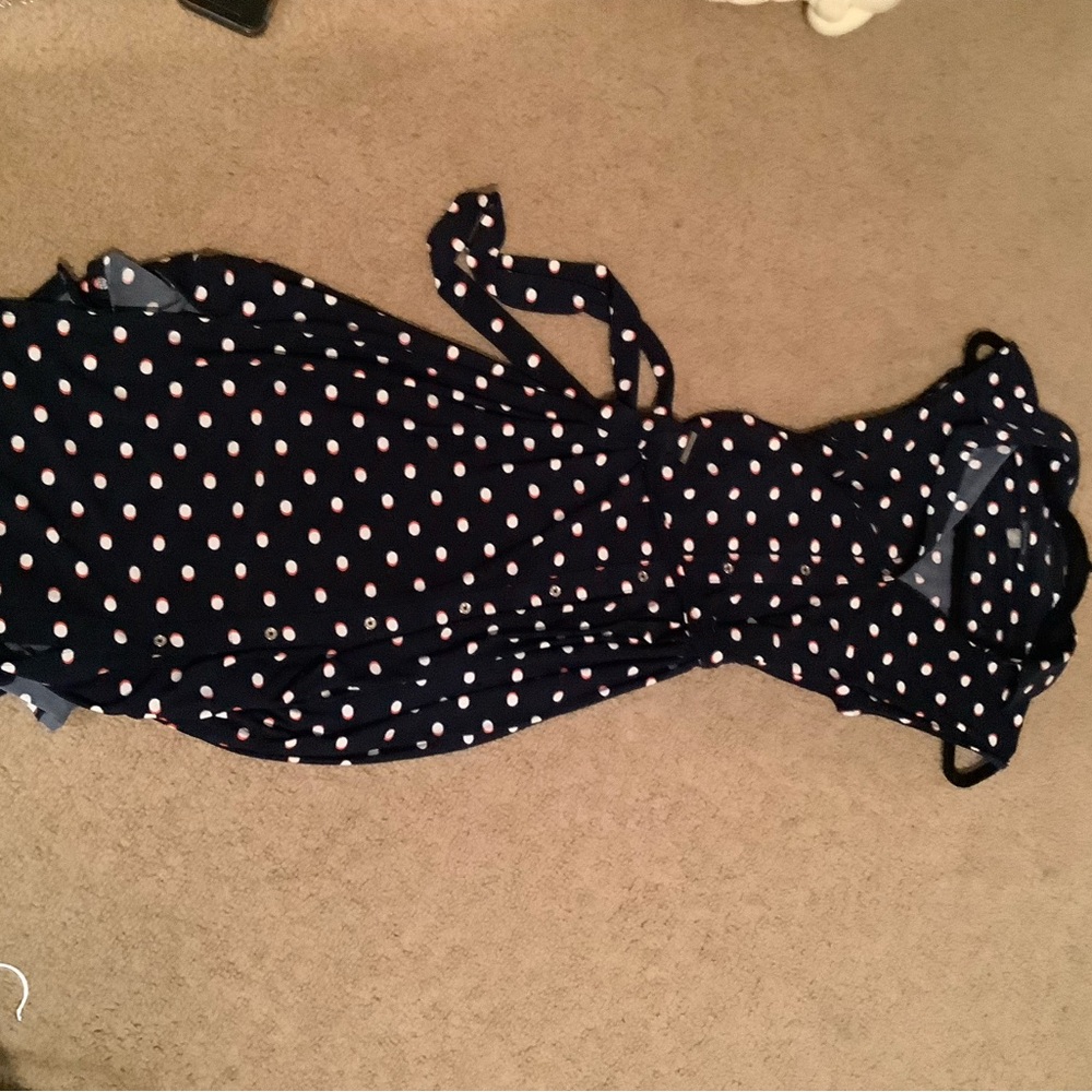 Navy Polka Dot Dress